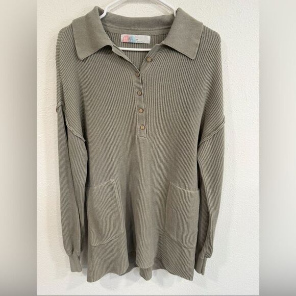 Free People Beach Sweater Mini Dress, Sage Color, Size S - Picture 4 of 7